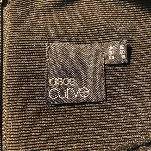 ✨asos curve black leather and lace 3/4 sleeve dress✨ - Picture 9 of 10